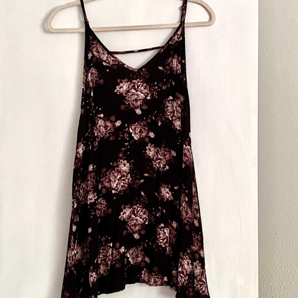 Floral swing dress with open back